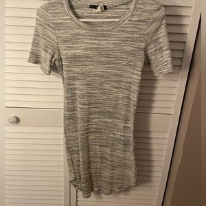 Simple white gray body con dress